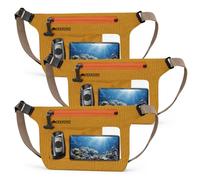 YEEKORO Phone Pouch, IPX8 Waterproof Reusable Fanny Pack, Large Capacity Touch Screen Dry Bag for Kayaking Paddle Boarding Water Park Swimming, Crossbody bags with Adjustable Waist Strap, Yellow, Pack