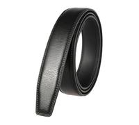Yeeksu Buckleless Men's Leather Belt, Automatic Ratchet Dress Belt for Smart Casual and Formal Trousers, Black
