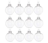 Yeelan Pack of 12 Clear Plastic Acrylic Baubles 60mm