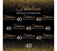 Yeele 10x10ft 40th Birthday Backdrop Customizable 40 Years Old Fabulous Birthday Celebration Background for Photography Party Banner Decoration Adult Photo Booth Shoot Vinyl Studio Props