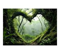 Yeele 10x8ft Enchanted Tropical Forest Backdrop Jungle Wonderland Heart Shape Tree Tropical Rainforest Photography Background for Baby Shower Kids Safari Birthday Party Supplies Photo Shoot Props