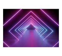 Yeele 10x8ft Neon Light Corridor Backdrop for Photography Futuristic Abstract Tunnel Let's Glow Party Background for Birthday Wedding Prom Party Supplies Live Video Photo Shoot Props Vinyl