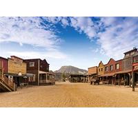 Yeele 10x8ft Old Western Cowboy Town Photography Backdrop Wild West Style Bar Wagon Carriage Background for Picture Kids Man Adult Photo Booth Shoot Vinyl Studio Props