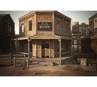 Yeele 10x8ft Vintage Western Saloon Bar Photography Backdrop Old Wild West Cowboy Town Background for Picture Retro Shabby Rustic Wood House Kids Adult Man Photo Booth Shoot Vinyl Studio Props