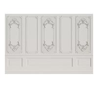 Yeele 12x8ft Vintage Room Interior Backdrop White Indoor Empty Baroque Room European Frame Artistic Reliefs Wall Photography Background Business Office Bedroom Decor for Artistic Photo Shoot Props