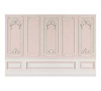 Yeele 20x10ft Pink Room Inside Backdrop Pink White Baroque Empty Room Interior European Frame Artistic Reliefs Wall Photography Background for Wedding Birthday Baby Shower Portrait Photo Shoot Props