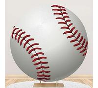 Yeele 7.2x7.2ft Baseball Round Backdrop Pitcher Catcher White Baseball Photography Background for Birthday Party Sport Theme Athletes Party Supplies Decoration Photo Studio Shoot Prop Vinyl