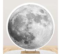 Yeele 7.5x7.5ft Moon Surface Round Backdrop Universe Outer Space Mysterious Cosmic Planet Moon Photography Background for Kids Birthday Party Supplies Decor Photo Video Shoot Props Polyester