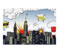 Yeele 7x5ft Cityscape Superhero Backdrop for Photography City Buildings Skyline Great as Super Hero Background for Baby Shower Kids Birthday Superheroes Theme Party Decor Photo Studio Shoot Props