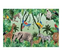 Yeele 7x5ft Jungle Animals Backdrop for Photography Tropical African Forest Safari Animals Wildlife Background for Kids Boys Birthday Party Baby Shower Decor Portrait Photo Studio Shoot Props