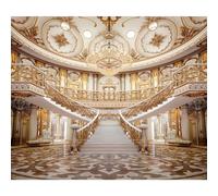 Yeele 7x5ft Luxurious Palace Backdrop for Photography Golden Castle Chandelier Staircase Royal Villa Background for Wedding Bridal Shower Anniversary Decor Portrait Photo Studio Shoot Props Vinyl