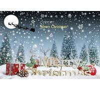 Yeele 7x5ft Merry Christmas Backdrop Snowfall Snowflake Pine Cone Xmas Trees Background for Photography Forest Xmas Eve Night Moon Hildren Adult Family Booth Shoot Vinyl Props