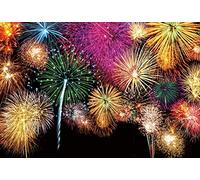 Yeele 7x5ft New Year’s Firework Backdrop Happy New Year Eve Sparklers Fireworks Grad Graduation Party Photography Background Family Christmas Festival Celebration Wedding Reception Photo Props
