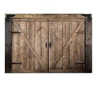 Yeele 7x5ft Rustic Barn Door Backdrop Vintage Brown Wooden Board Barn Door Western Cowboy Photography Background for Wild West Theme Baby Shower Birthday Party Supplies Decor Photo Shoot Props