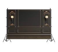 Yeele 8x6ft Interior Wall Backdrop Vintage Wall Lamp Reliefs Elegant European Empty Room Inside Photography Background for Wedding Birthday Party Family Artistic Portrait Photo Studio Shoot Props