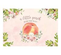 Yeele 8x6ft Pink Baby Shower Backdrop Little Peach is On Her Way Watercolor Floral Pink Peach Photograph Background for Princess Girl Birthday Party Decorations Cake Table Banner Studio Booth Props