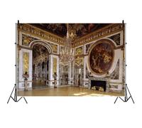 Yeele 9x6ft French Versailles Palace Backdrop for Photography European Mural Chandelier Luxurious Royal Castle Background for Wedding Birthday Party Kids Adults Family Portrait Photo Shoot Props
