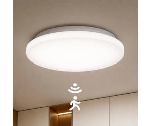 Yeelight LED Ceiling Light Motion Sensor, Waterproof Bathroom Ceiling Lamp Flicker-Free, 4000K Natural White Light, Eye-Friendly Ceiling Light for Garage Shed Bedroom Hallway, φ30cm