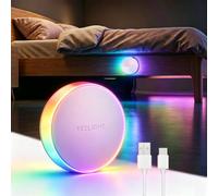 Yeelight Motion Sensor Night Light Rechargeable Color Changing RGB & Warm White, 750mAh Wireless Nightlight Type-C Up to 3 Months Runtime, LED Bathroom Night Light for Hallway, Bedroom, Stairs(1 Pack)