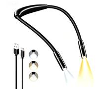 Yeelight Neck Reading Light for Books, 3-Color & 4-Brightness Book Light for Reading, Rechargeable 1000mAh USB-C Reading Light, Ultra-Lightweight 110g Hands Free for Bed, Knitting, Repairing