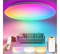 Yeelight Smart Ceiling Light, 4800LM, 60cm RGBICWW Dimmable LED Ceiling Light, Quick Mount, 16M DIY Colors, 2700K-6500K Tunable Light, Compatible with Alexa & Google, App & Voice & Remote Control