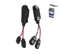 Yeeliv 2 Pcs 9V Battery Clip Connector, PP3 to PP9 Battery Adapter, 9V Battery Terminal Connector with T-Type Cable for Vintage Transistor Radios