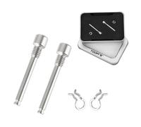 Yeeliv 2 Pcs Bicycle Caliper Screw, M4 Disc Brake Caliper Bolts Titanium Alloy Pin Insert Caliper Screw Bicycle Hydraulic Disc Brake Pad Bolt (Sliver)