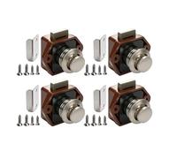 Yeeliv 4PCS Push Button Latch Catch Push Door Lock, | Push Button Latch Lock for Motorhome Caravan Cabinet，RV Motorhome Camper ABS Brown,Magnetic Drawer Catches