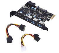 YEELIYA PCI-E to Type C (2),Type A (3) USB 3.0 5-Port PCI Express Expansion Card Expanding 2 USB 3.0 Ports with Internal 19-Pin Connector for Window 7/8/10/XP/Vista