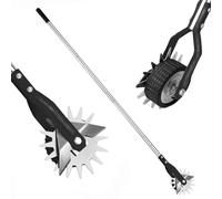 YEELOR Wheel Rotary Edger, Adjustable Length Lawn Edger, Stainless Steel Edger Lawn Tool, Lawn Tool for Manual Edger, Rotary Edger for Sidewalks, Gardens, Driveways and Flower Bed Edging (Black)