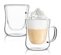 Yeelua Coffee Mugs, 2pcs 300ml Double Walled Coffee Glasses Cups, Cappuccino, Latte, Macchiato Coffee Mugs for Hot & Cold Drinks, Glass Cups for Tea Milk Juice