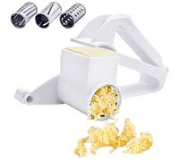 Yeelua Rotary Cheese Grater with 3 Stainless Steel Drum Blades, Kitchen Rotary Grater Rotating Vegetable Grater for Cheese Fruits and Vegetable - Dishwasher Safe