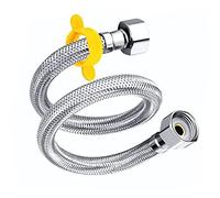 Yeemeen 1 Pcs Stainless Steel Shower Hose, Universal Flexible 1 Meter Shower Pipe with 2 Washers, Silver, Easy Installation