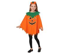 yeemeen Halloween Costume Women's Pumpkin, Pumpkin Poncho for Women | Orange Glow in the Dark Cloak with Pumpkin Hat/Hat and Candy Bag|Holiday Pumpkin Costume