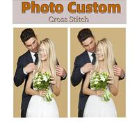 Yeemell 16x20 inch Custom Cross Stitch Kits for Adults 11CT Pre Printed Pattern, Personalized Embroidery Set Customized Your Own Photo (16×20inch/40×50cm)