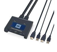 Yeemie HDMI KVM Switch, 2 Ports USB KVM Switch with Cables for 2 Computers Share One Monitor, Keyboard, Mouse and USB Peripheral, Support 4k×2K @ 30hz