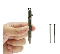 YEEMO Mini Brass Bolt Action Pen with Quick-Release Keychain, Handmade EDC Pocket Pen, 76 mm with 2 Replacement Refills & Gift Box (QR Retro Black)