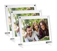YEENAIV 3PCS Acrylic Picture Frames 8.5x12, Desktop Frameless Picture Frames Clear Double Sided Thick Photo Frame, A4 Acrylic Photo Frame Perfect to Display on Your Desk or Stand on Your Sideboard