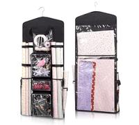 YEENAIV Hanging Gift Wrapping Paper Storage, Gift Wrap Organizer christmas hanging bag with Multiple Pockets, Multifunctional Double-Sided Holder for Bedroom Closet Door Cabinet 39.4 X 17.7 inch