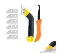 Yeenano Brush for Tile Grout Remover,Pro Grout Removal Tool Kit 9 Piece Tile Grouts Scraper Set with 7 Pcs Blades Replacement,Grouts Rake for Cleaning,Tile Maintenance and Decorative Line Repair