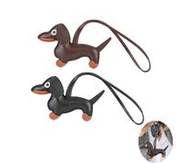 Yeenano Dachshund Keychain,2 Pcs Cute Sausage Dog Bag Charm, PU Leather Animal Keyring Puppy Dog for Bag Hanging Ornament Accessories,Lovely Keyring Set Gifts for Handbags,Backpacks Car Keys