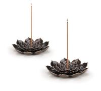 Yeenano Lotus Incense Stick Holder,2 Pcs Retro Brass Incense Holder with Detachable Burner for Stick Cone Coil Incense Mini Lotus Incense Burner for Home Office Yoga Meditation Tea House SPA