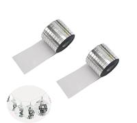 Yeenano Mini Mirror Strips Self,2 Roll 3200 Pieces Silver Self Adhesive Mosaic Mirror Tiles Tape Small Mirrors for Crafts Decorative Stickers Disco Mosaic for DIY Craft Decoration,Disco Ball