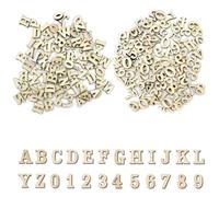 Yeenano Wooden Alphabet Set, 26 Uppercase Letters (A-Z), 0-9 Numbers, 204 Pieces