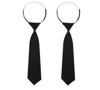 Yeenao Black Ties for Women,2pcs Adjustable Tie,Women Neck Tie,Black Skinny Tie for School Uniforms,Men's Tie Necktie Uniform School Neckties Suitable for JK JC Cosplay Graduation Ceremony Business