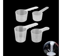 Yeenao Measuring Spoons,Transparent Plastic Measuring Scoops Set,4 Pcs Washing Powder Scoop 100ml,70ml,50ml, 40ml Reusable Powder Scoops for Protein,Washing Powder, Flour,Coffee and Kitchen Use