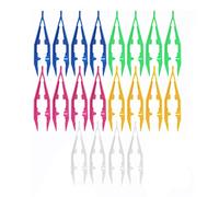 Yeenao Plastic Tweezers,20 PCS First Aid Tweezer 4 Inch/10cm Plastic Beads Forceps Tweezers for Perler Fuse Beads Kids Handmade DIY Crafts