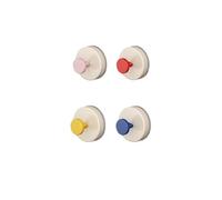 yeenelwboo Dopamine Wall Hooks, 57mm x 42mm, No-Drill Suction Cup Design, 4-Pack in Yellow, Blue, Pink, Red