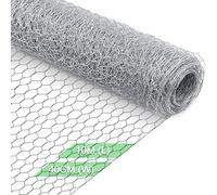 Yeepeo Chicken Wire 40cm × 10m, Galvanised Hexagonal Chicken Wire Mesh Roll Fine Garden Mesh Fencing Hot-Dipped Wire Netting for Garden Animal Enclosure DIY Craft (15×25mm Holes | 0.5mm Wire)