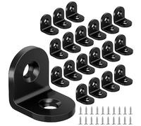 Yeepeo Corner Bracket, Right Angle Bracket 90 Degree Carbon Steel L Bracket Corner Brace with 40 Screws Small Brackets L Shaped bracket for Wood Furniture Fixation, Stainless Steel, 20pcs 20×20×16mm